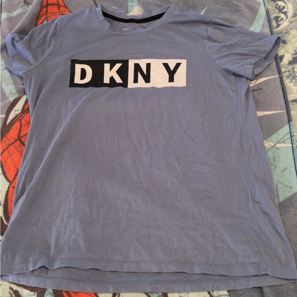 DKNY Light Blue Logo Short Sleeve Tee